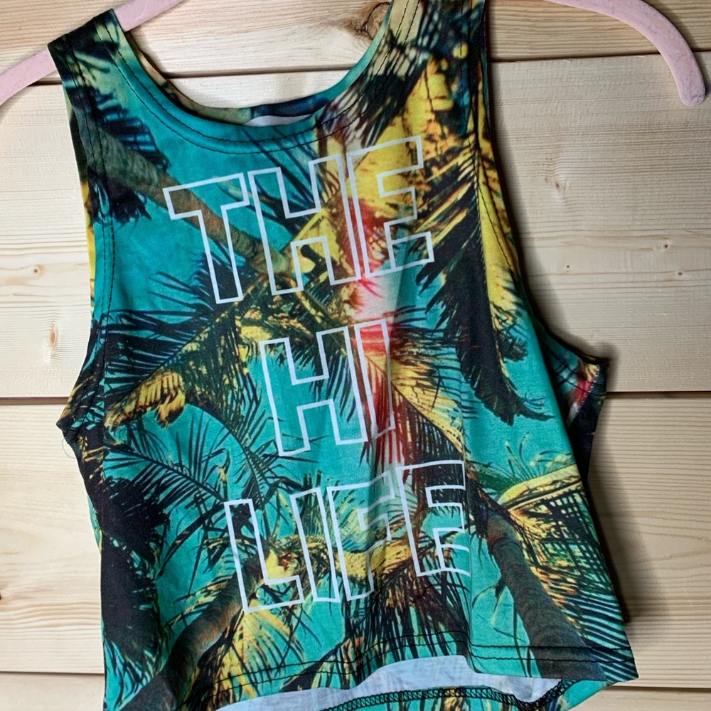 Like New crop top, worn as swim top
